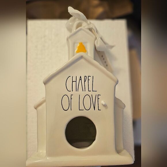 Rae Dunn CHAPEL OF LOVE birdhouse decor - Picture 1 of 1